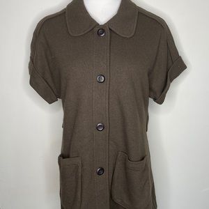Sagittario Button Down Sleeveless Jacket 100%Wool